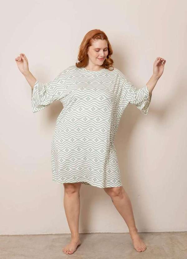Bold Sleep - Camisola Evasê Plus Size Verde