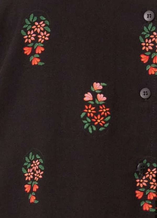 Bold Sleep - Pijama Clássico Floral Plus Size Preto 9