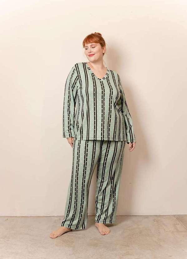 Bold Sleep - Pijama Longo Plus Size Verde