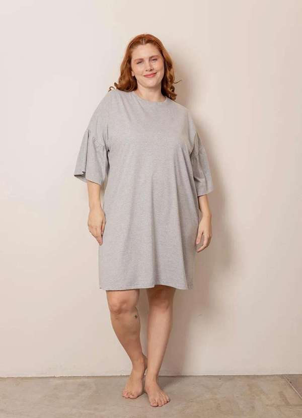 Bold Sleep - Vestido Lola Algodão Plus Size Cinza