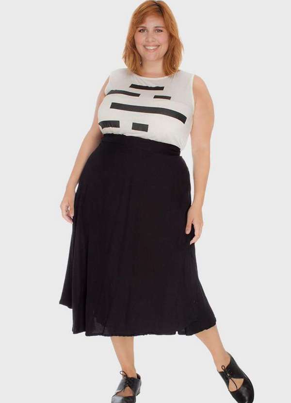 Bold - Saia Midi Wrap Plus Size Preto 11