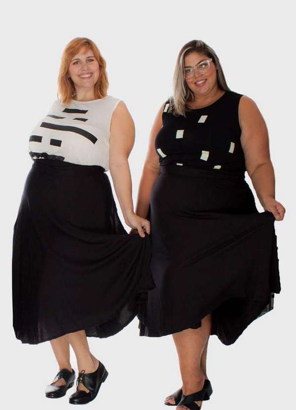 Bold - Saia Midi Wrap Plus Size Preto 7