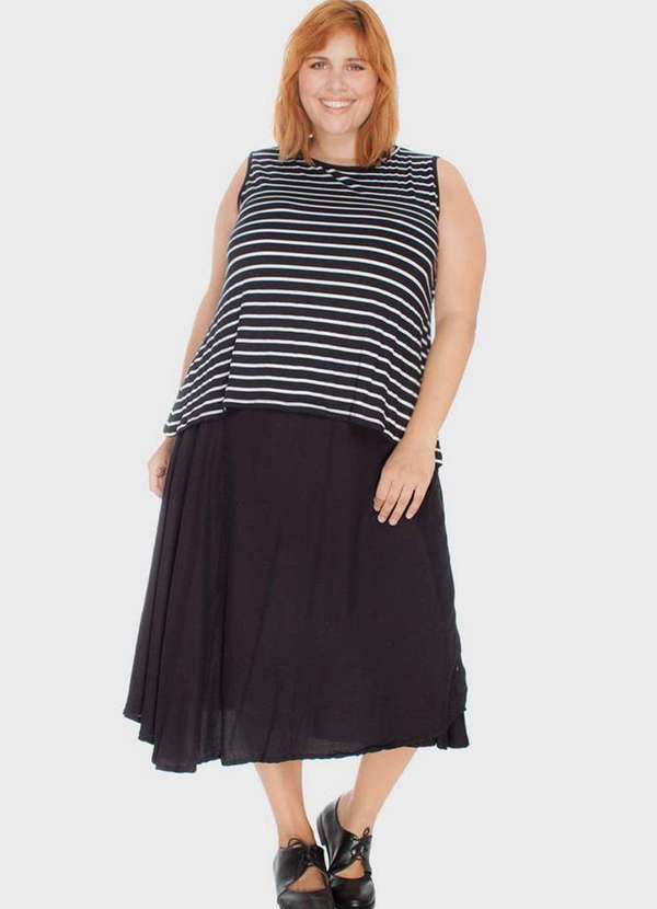 Bold - Saia Midi Wrap Plus Size Preto 5