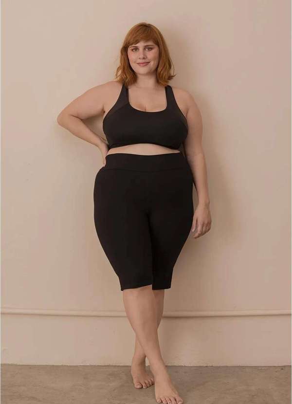 Bold - Bermuda Ciclista Plus Size Preto