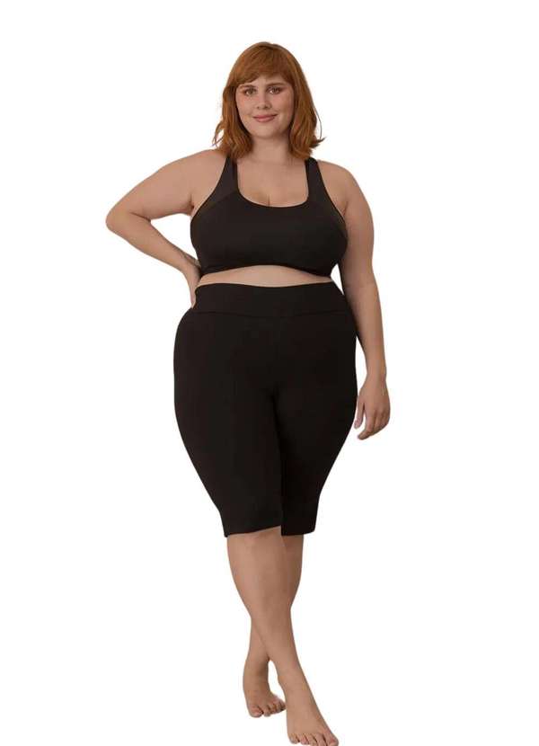 Bold - Bermuda Ciclista Plus Size Preto