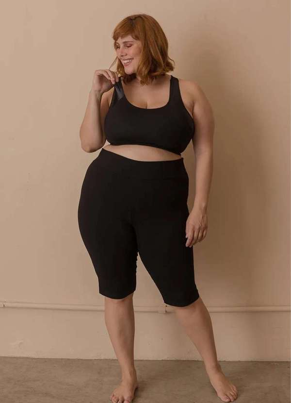 Bold - Bermuda Ciclista Plus Size Preto 3