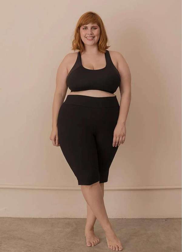 Bold - Bermuda Ciclista Plus Size Preto 4