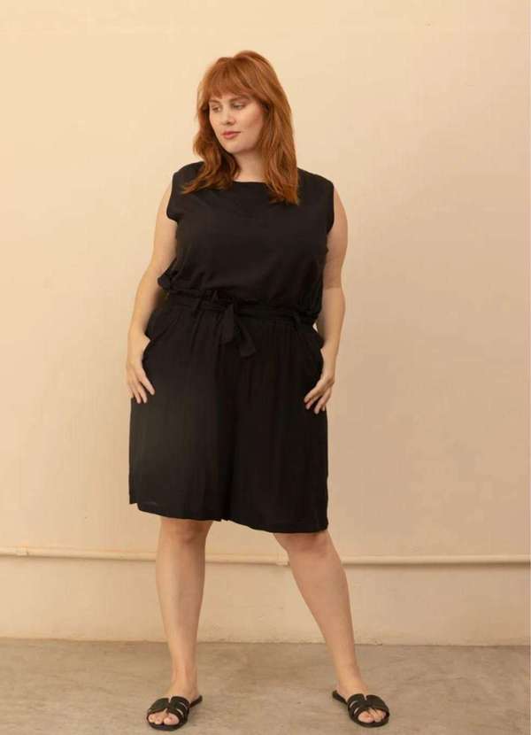 Bold - Shorts Clochard Plus Size Preto 5