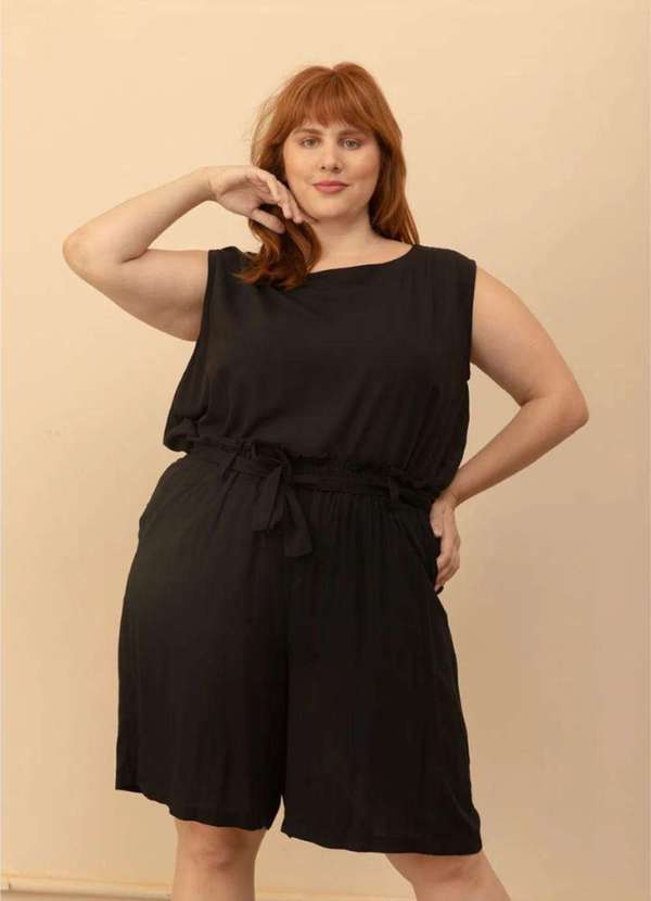 Bold - Shorts Clochard Plus Size Preto 6