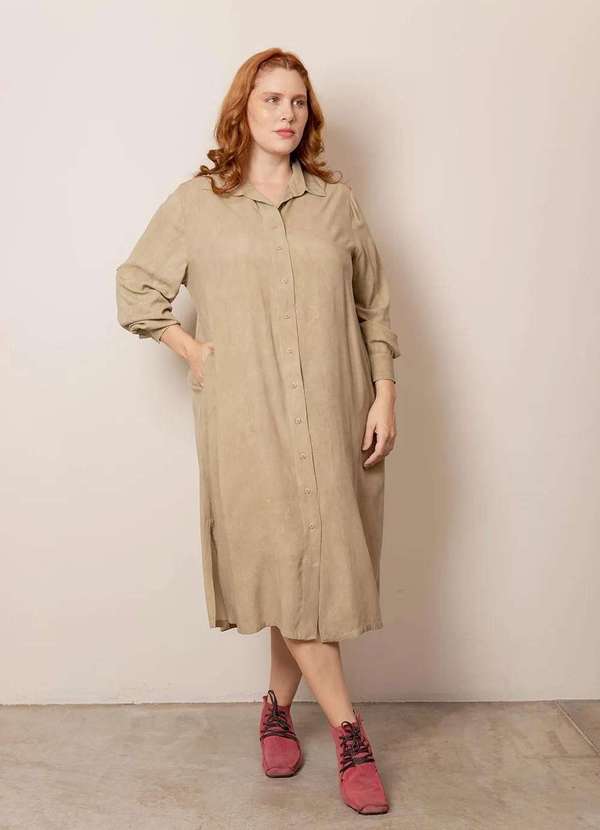 Bold - Chemise Popeline Plus Size Bege