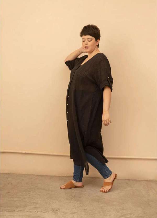 Bold - Chemise Teodora Plus Size Preto