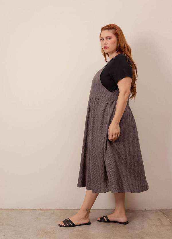 Bold - Salopete Algodão Plus Size Cinza 2