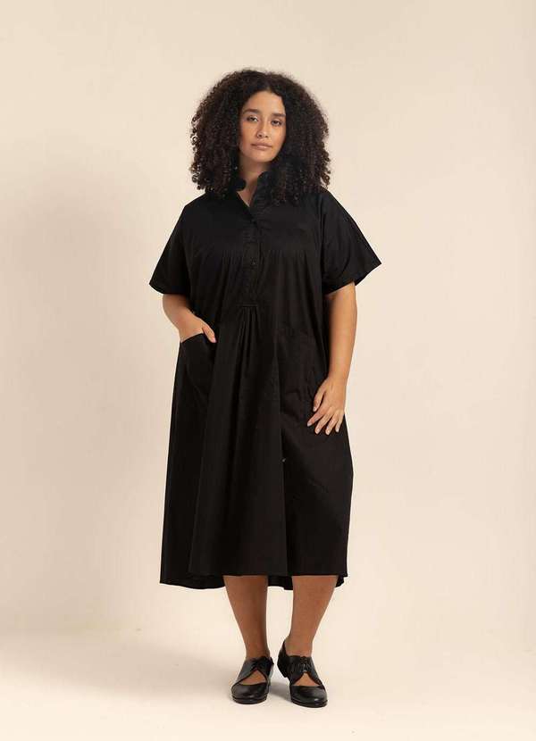 Bold - Vestido Algodão Belize Plus Size Preto
