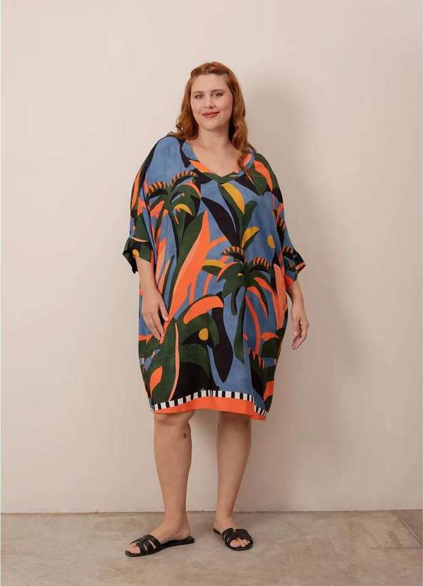Bold - Vestido Amplo Lis Plus Size Azul