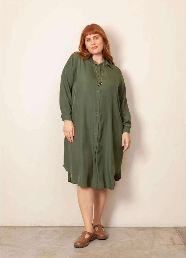 Bold - Vestido Chemise Elisa Plus Size Verde