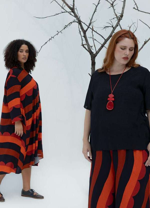 Bold - Vestido Chemise Evasê Plus Size Vermelho 10