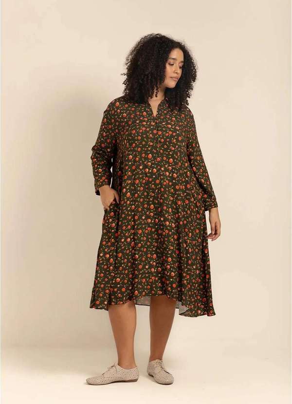 Bold - Vestido Chemise Evasê Plus Size Verde 7