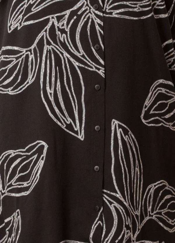 Bold - Vestido Chemise Longo com Fendas Plus Size Preto 9