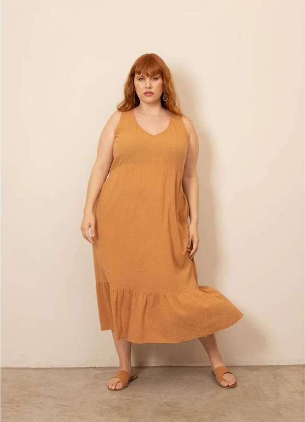 Bold - Vestido Luana de Algodão Plus Size Amarelo 2
