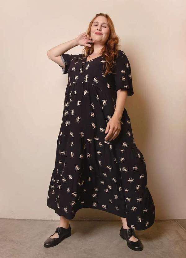 Bold - Vestido Marias Formigas Plus Size Preto 4