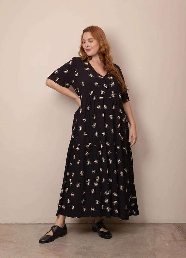 Bold - Vestido Marias Formigas Plus Size Preto 5