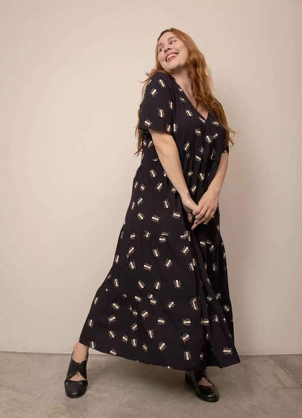 Bold - Vestido Marias Formigas Plus Size Preto 7