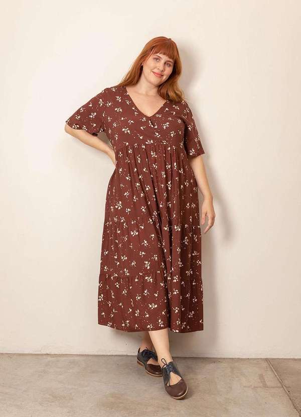 Bold - Vestido Marias Plus Size Marrom