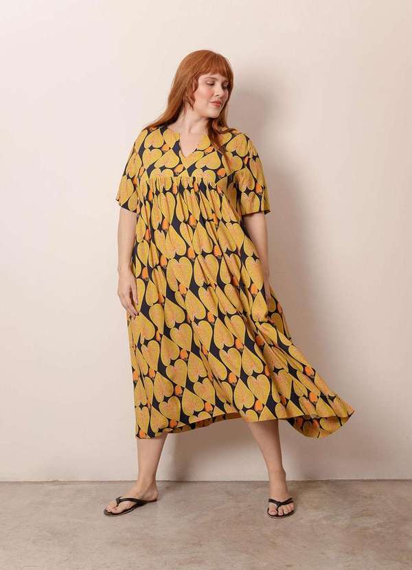 Bold - Vestido Melina Plus Size Amarelo
