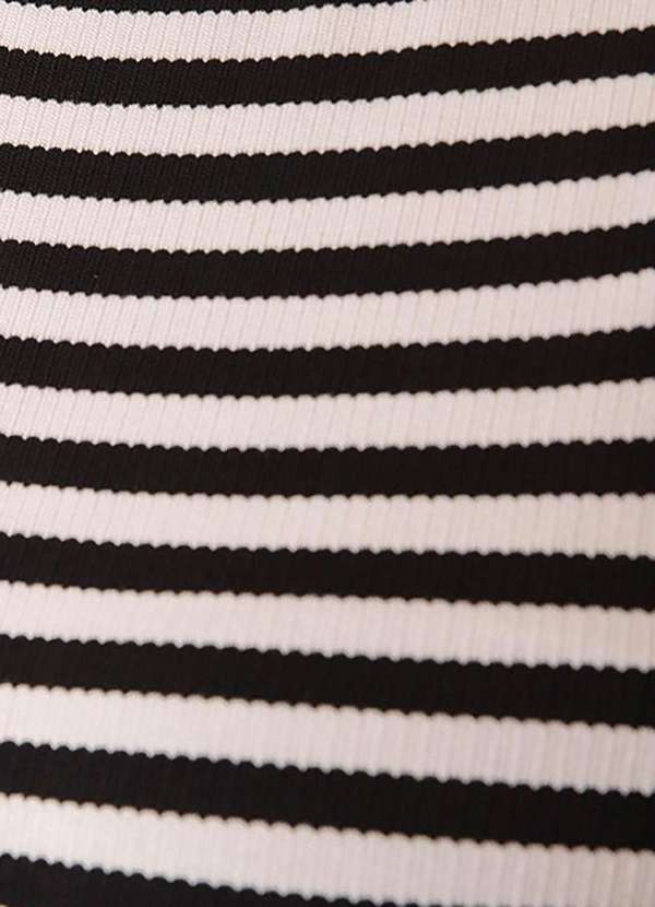 Bold - Vestido Regata Canelado Listrado Plus Size Preto 9