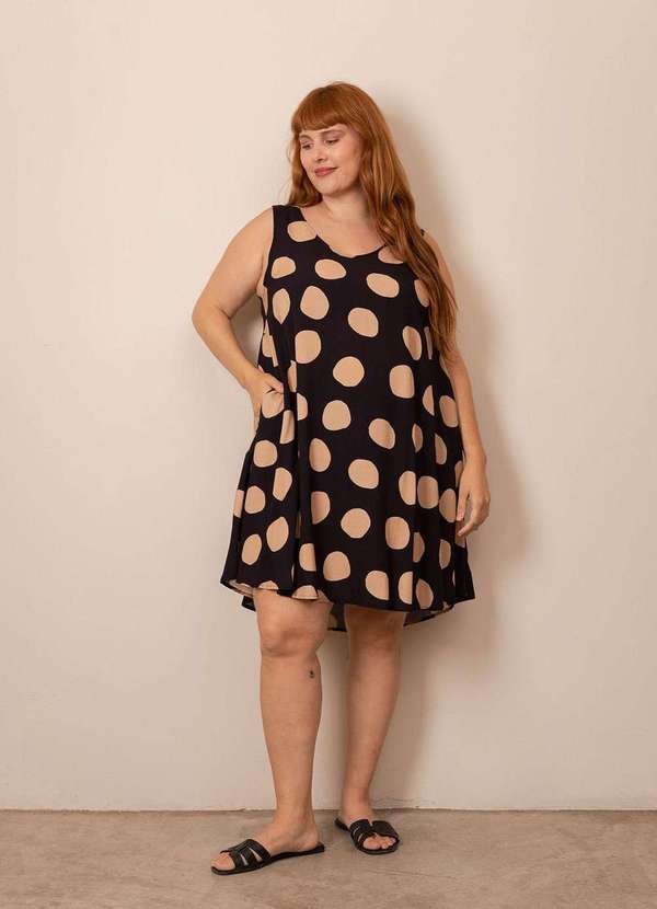 Bold - Vestido Regata Evasê Plus Size Preto