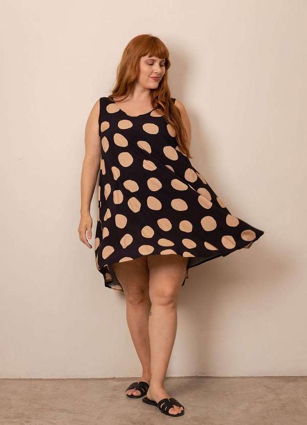 Bold - Vestido Regata Evasê Plus Size Preto 6