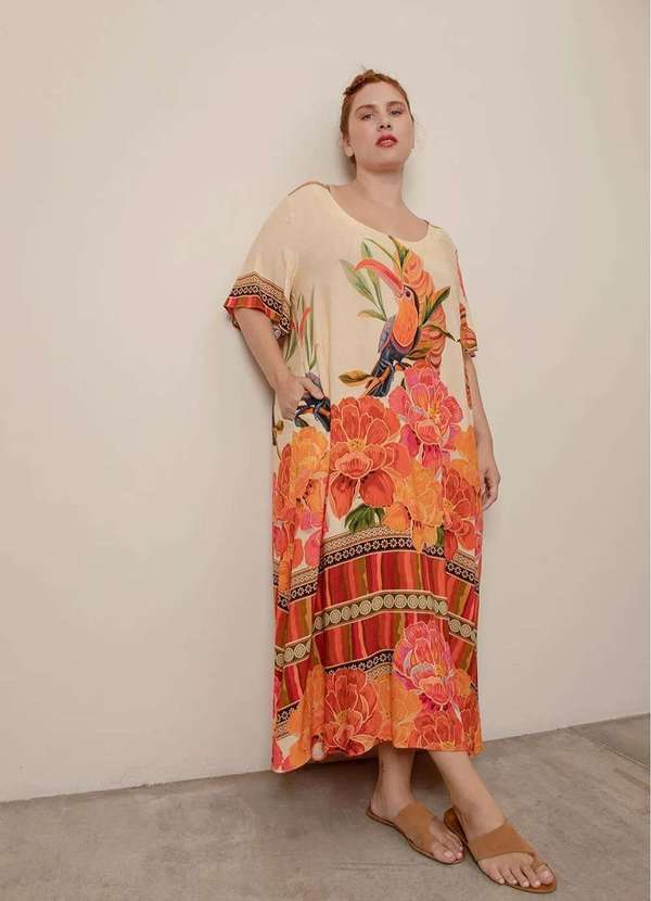 Bold - Vestido Roma Plus Size Bege