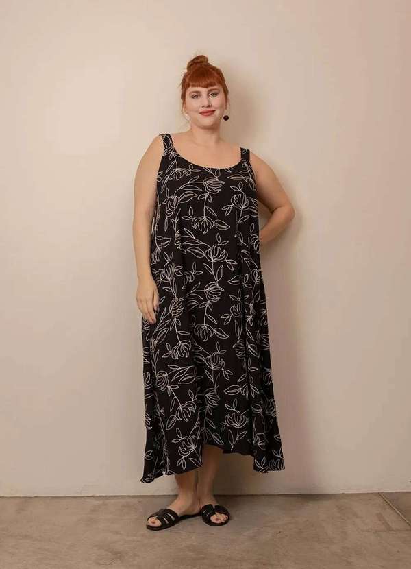 Bold - Vestido Siena Bordado Plus Size Preto 5