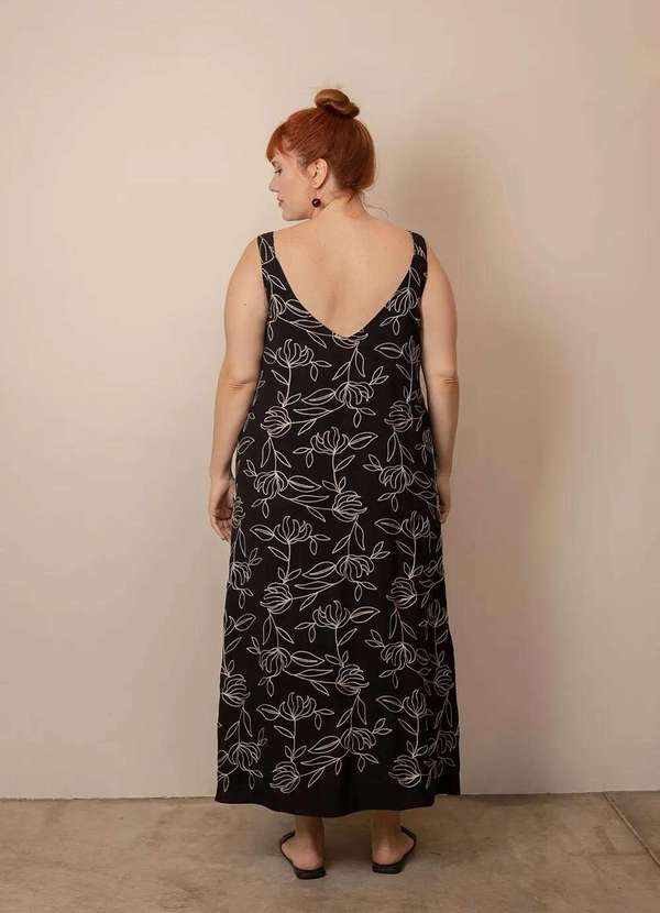 Bold - Vestido Siena Bordado Plus Size Preto 4