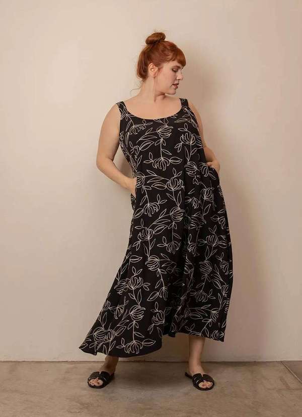 Bold - Vestido Siena Bordado Plus Size Preto 3