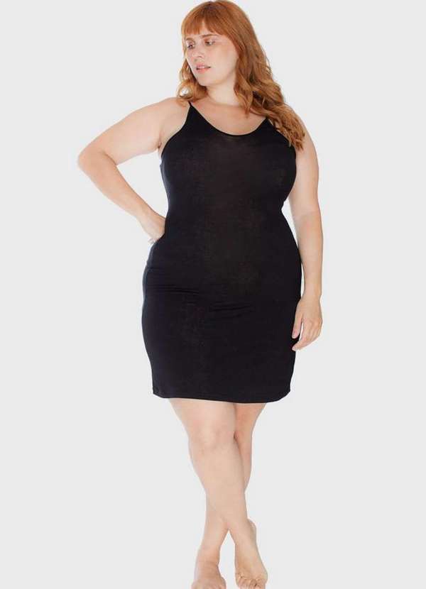 Bold - Vestido Tubinho Segunda Pele Plus Size Preto 2