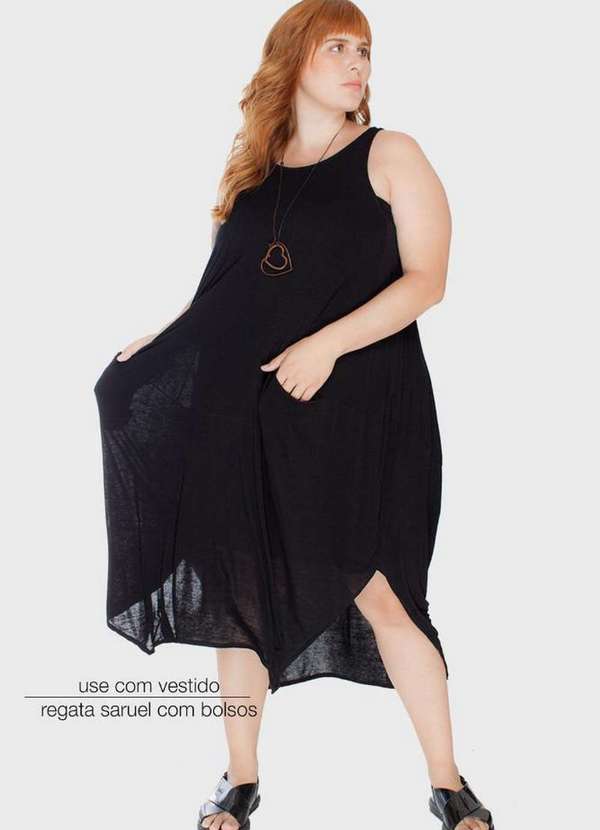Bold - Vestido Tubinho Segunda Pele Plus Size Preto 6