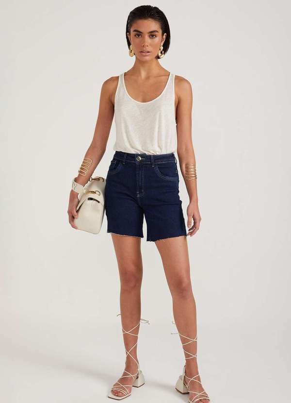 Dimy - Bermuda Rihanna com Elastano Jeans Dimy Azul