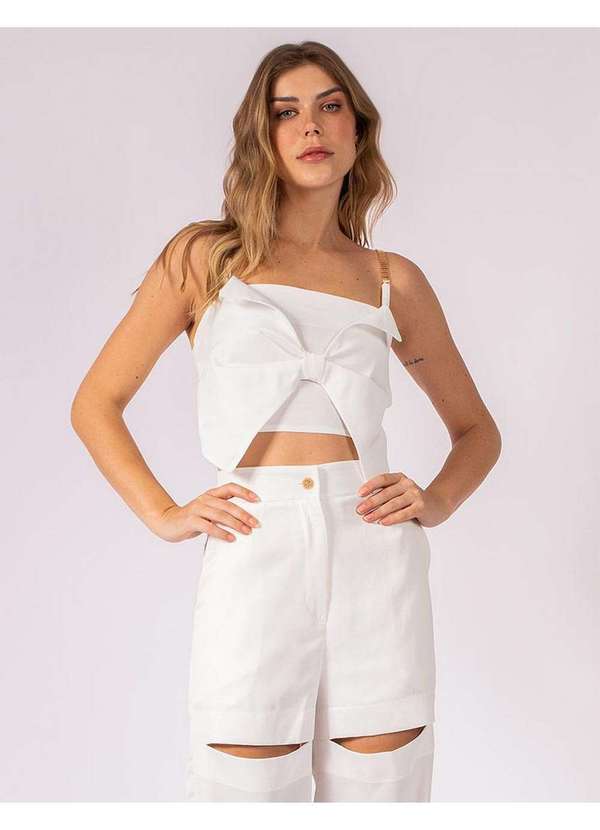 Elora - Cropped Elora Laço Feminino Branco 3