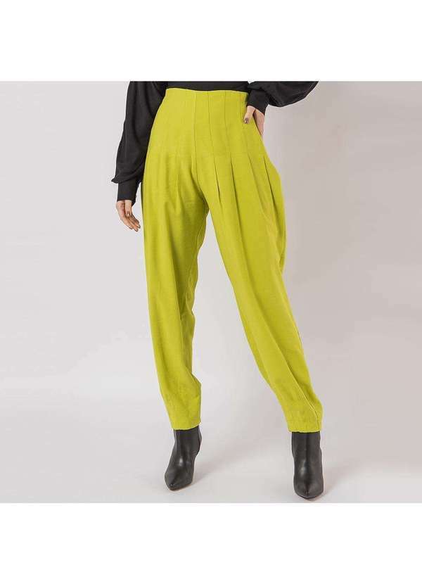 Elora - Calça Pregas Elora Feminina Verde