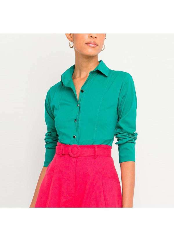 Elora - Camisa Elora Acinturada Feminina Verde