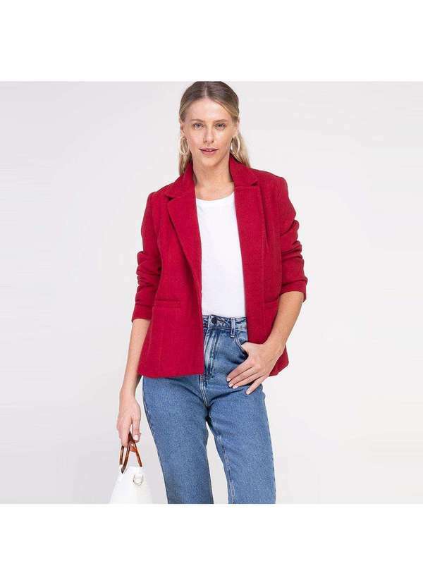 Elora - Casaco Elora Lã Batido Feminino Vermelho