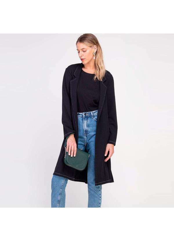 Elora - Sobretudo Elora Amplo Cinto Feminino Preto
