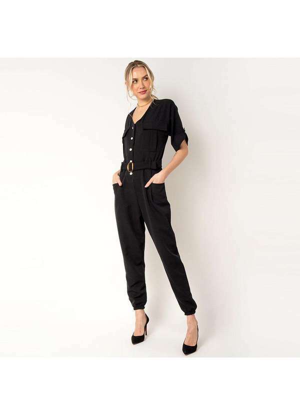 Elora - Macacão Elora Industrial Clássico Feminino Preto