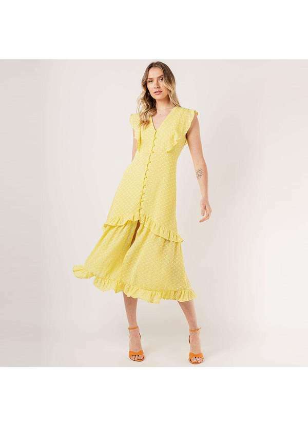 Elora - Vestido Elora Mily Feminino Amarelo