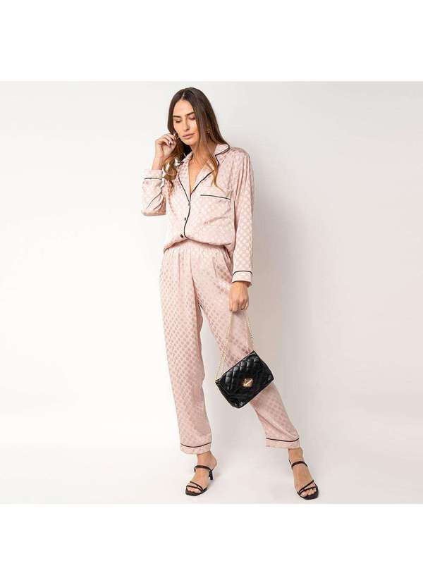 Elora - Camisa de Pijama Elora Poá Feminina Rosa 2