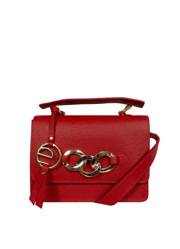 Le Postiche - Bolsa Couro Mão e Transversal Corrente K265 Le Postiche Vermelho
