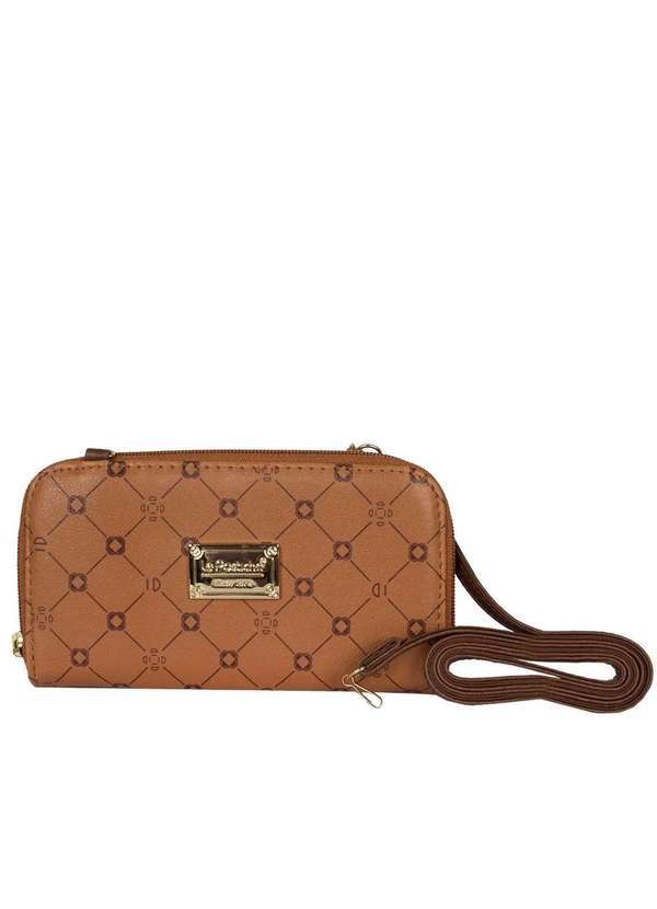 Le Postiche - Bolsa Transversal Clutch Monograma Le Postiche Caramelo