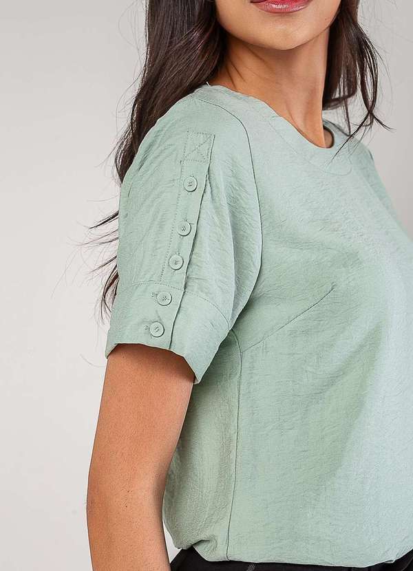 Salvatore Fashion - Blusa Alfaiataria com Botões na Manga Verde 2