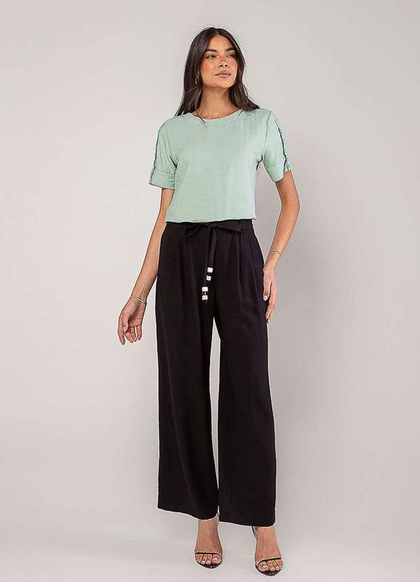 Salvatore Fashion - Blusa Alfaiataria com Botões na Manga Verde 3